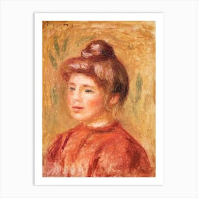 Bust Of Woman In Red, Pierre Auguste Renoir Art Print