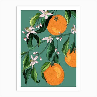 Juicy Orange Blossoms Art Print