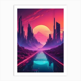 Futuristic City, sunrise Art Print