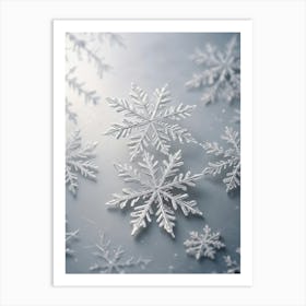 White snowflakes Art Print