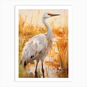 Bird Painting Crane 3 Art Print
