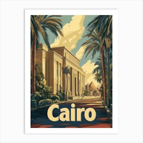 Aihrgdesign A Retro Travel Poster For Cairo Featuring The Gra Edf1d7ce 85c1 4b3b A4e8 25ce29f06492 2 Art Print