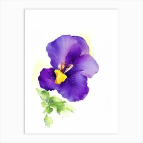 Pansy Wildflower Watercolour 1 Art Print