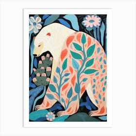 Maximalist Animal Painting Polar Bear 1 Art Print
