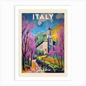 Gubbio Italy 3 Fauvist Painting  Travel Poster Art Print