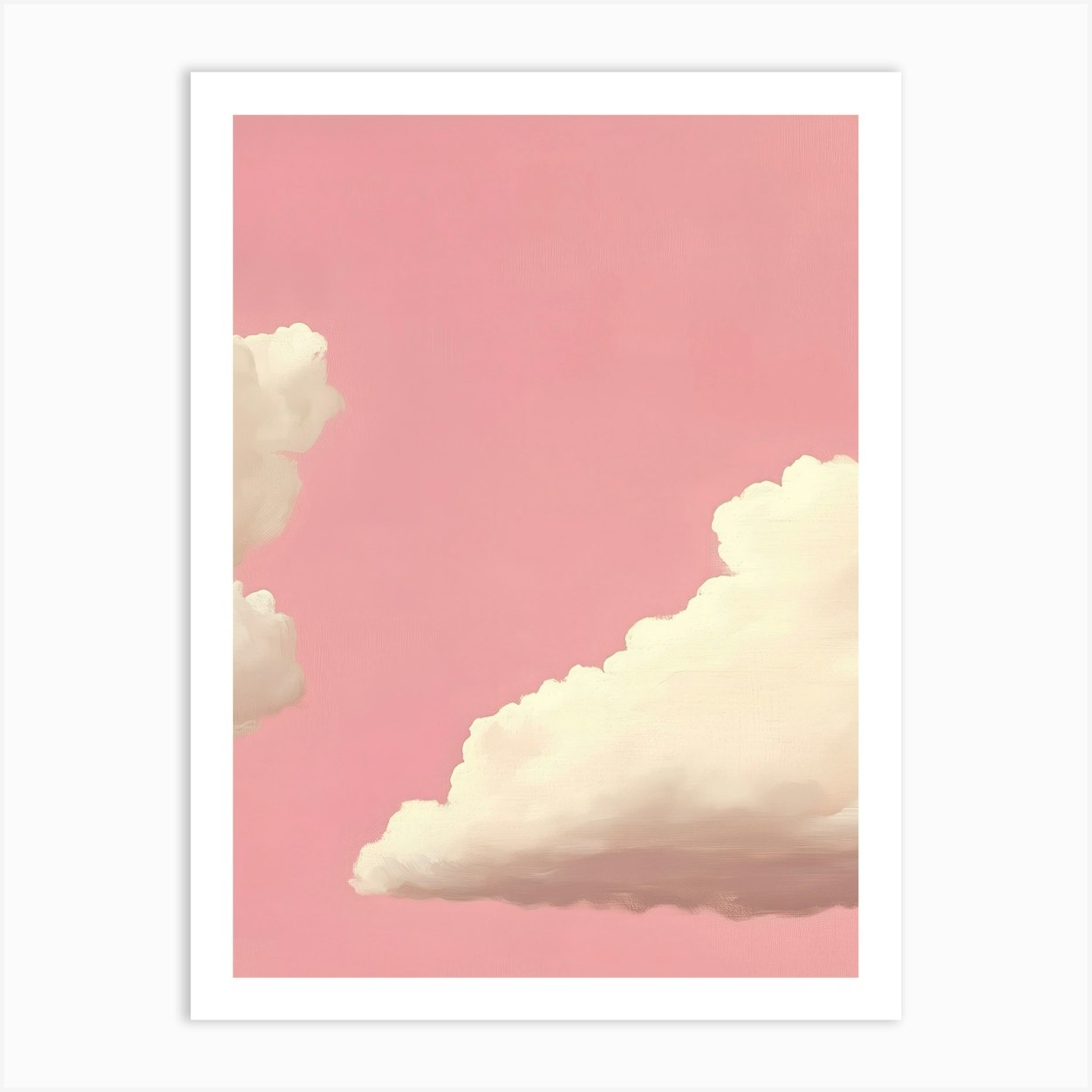 Cloud Wall Art Painting Pink Sky Print Detail B Art Print by Mambo
