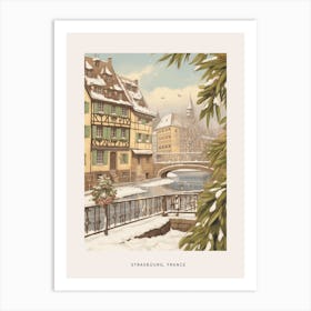 Vintage Winter Poster Strasbourg France 2 Art Print