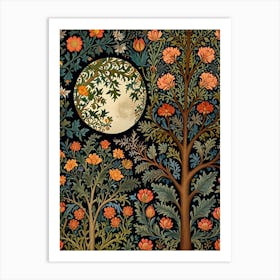 William Morris Moonlight In The Trees 2 Art Print