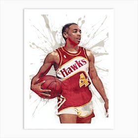 Spud Webb Atlanta Hawks Art Print