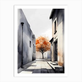 Watercolor Of A Street 9 Art Print