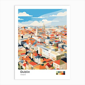 Dublin, Ireland, Geometric Illustration 1 Poster Art Print