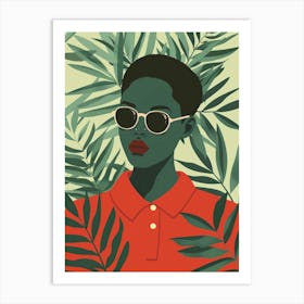 Illustration Of A Woman In Sunglasses Art Print