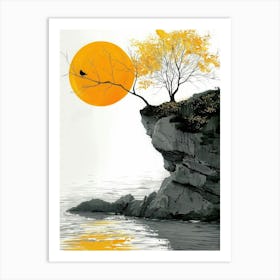 Tree On The Cliff 5 Art Print