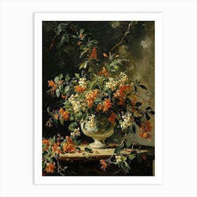 Baroque Floral Still Life Honeysuckle 1 Art Print