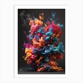 Colorful Ink Splash Art Print