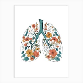 Lungs With Flowers 6 Art Print