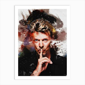 Smudge Portrait Of David Bowie Art Print