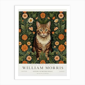 William Morris inspired cat print 9 Art Print