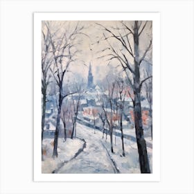 Winter City Park Painting Kalemegdan Park Belgrade Serbia 8 Art Print