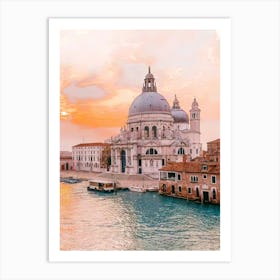 Sunset In Venice Art Print