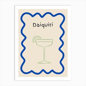 Daiquiri Doodle Poster Blue & Green Art Print