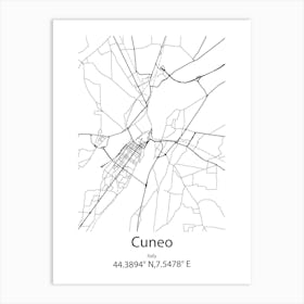 Cuneo,Italy Minimalist Map Art Print