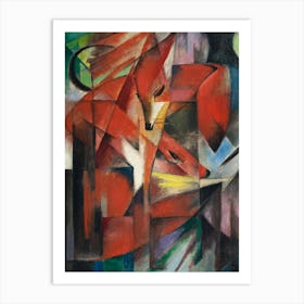 Franz Marc 1913 Foxes ~ High Definition | German Cubism Abstract Impressionism Art Print