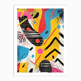 Playful And Colorful Geometric Shapes Arranged In A Fun And Whimsical Way 29 Art Print