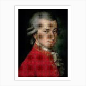 Wolfgang Amadeus Mozart In Style Dots 1 Art Print