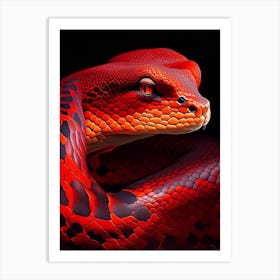 Red Tailed Boa Snake Vibrant Art Print