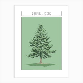 Spruce Tree Minimalistic Drawing 2 Poster Art Print