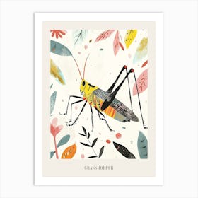 Colourful Insect Illustration Grasshopper 10 Poster Art Print