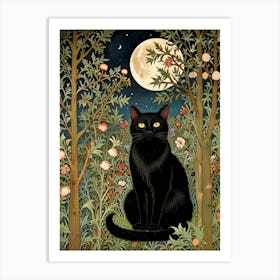 William Morris Black Cat In The Forest 13 Art Print