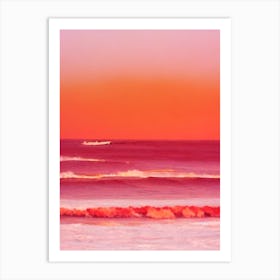 Tulum Beach, Mexico Pink Beach Art Print