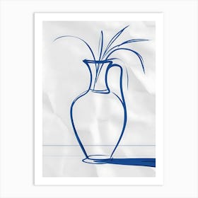 Vase With Grass Art Print