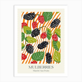 Marche Aux Fruits Mulberries Fruit Summer Illustration 3 Art Print