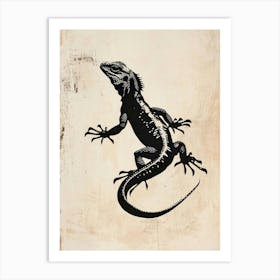 Agamas Tegus Uromastyx Block Print Lizard 3 Art Print