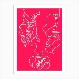 Line art of a woman 2 Art Print