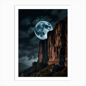 Full Moon Over The Cliffs Art Print