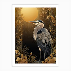 Golden Heron Art Print