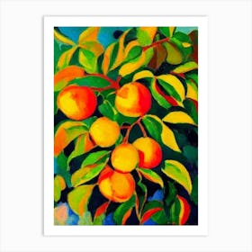 Peach Fruit Vibrant Matisse Inspired Painting Fruit Art Print