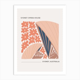 Sydney Opera   Sydney, Australia, Warm Colours Illustration Travel Poster 2 Art Print