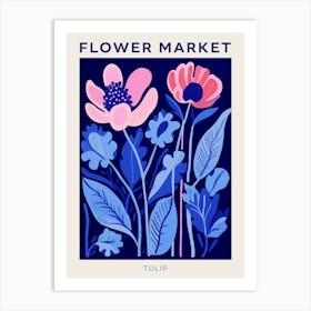 Blue Flower Market Poster Tulip 2 Art Print