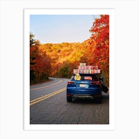 Car With Presents On Top Art Print