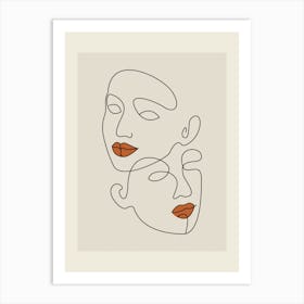 Face Of Two Women Art Print