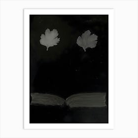 Dark Gothic Book And Leaf Art Print