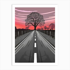 Road At Sunset Art Print