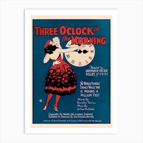 Three O' Clock In The Morning Sheet Music Cover Art Print