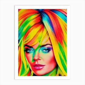 Lindsay Lohan Colourful Pop Movies Art Movies Art Print