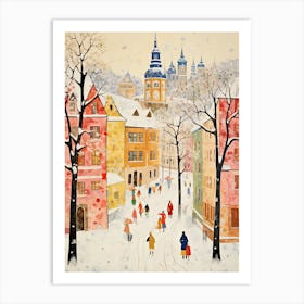 Winter Snow Vienna   Austria Snow Illustration Art Print